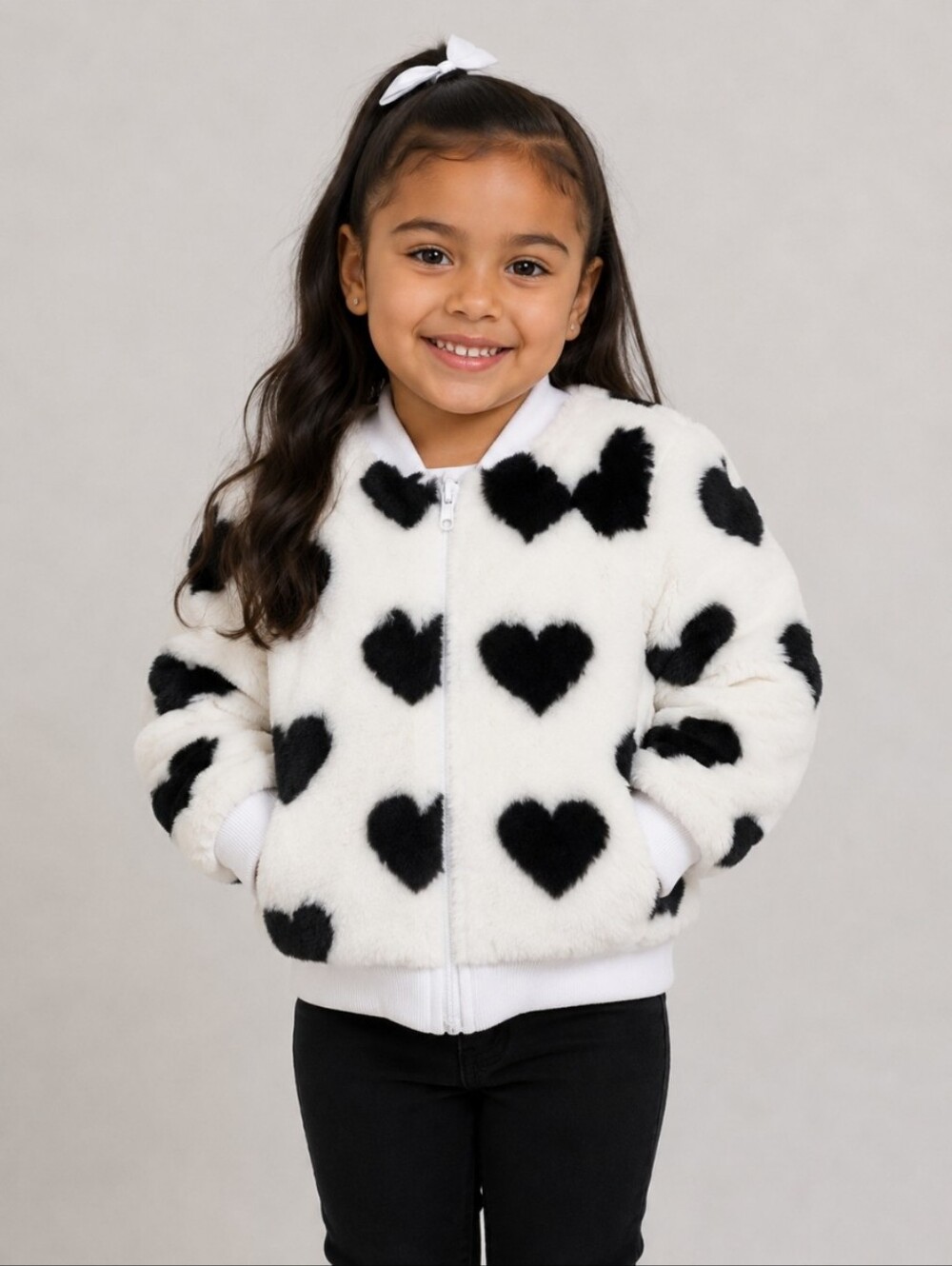 PINC faux fur heart long sleeve jacket 4